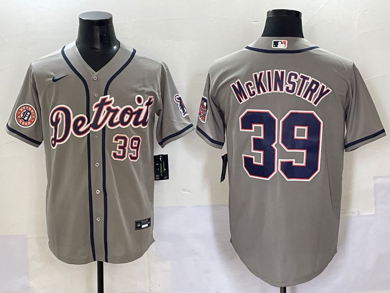 Men 2025 Detroit Tigers #39 Mckinstry Grey Game Nike MLB Jersey style 19->detroit tigers->MLB Jersey